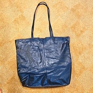 Latico Blue Leather Large Tote Handbag